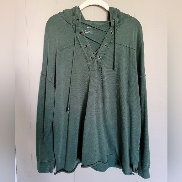 NWOT Aerie Lace up Oversized Hoodie, S - Picture 6 of 8